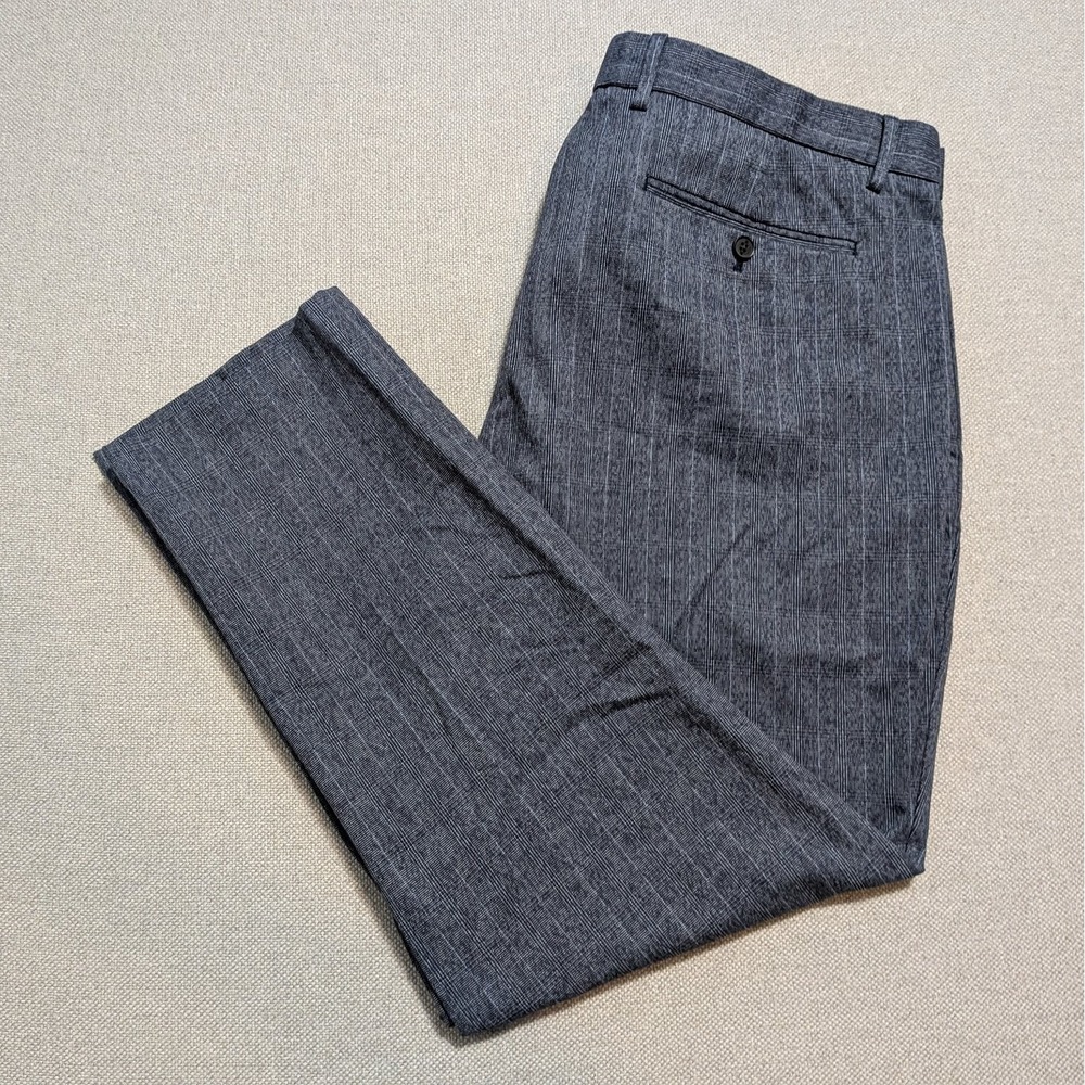 Banana Republic Men's 42x32 Blue Plaid Dress Pants Slim Tapered Fit